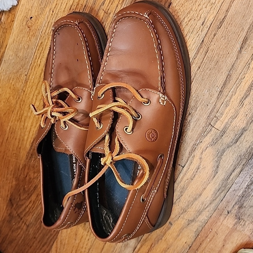 Earth Shoe brown leather boat shoes men's 9.5
